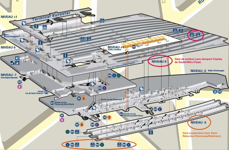 plan parking gare du nord